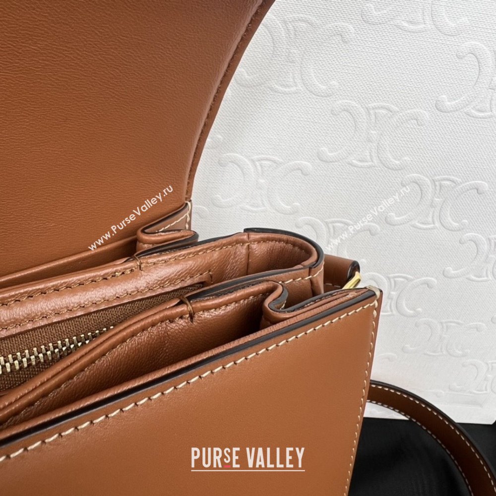 Celine Classique Triomphe Bag in Shiny Calfskin 187363 Brown 2025 (BL-25102416)