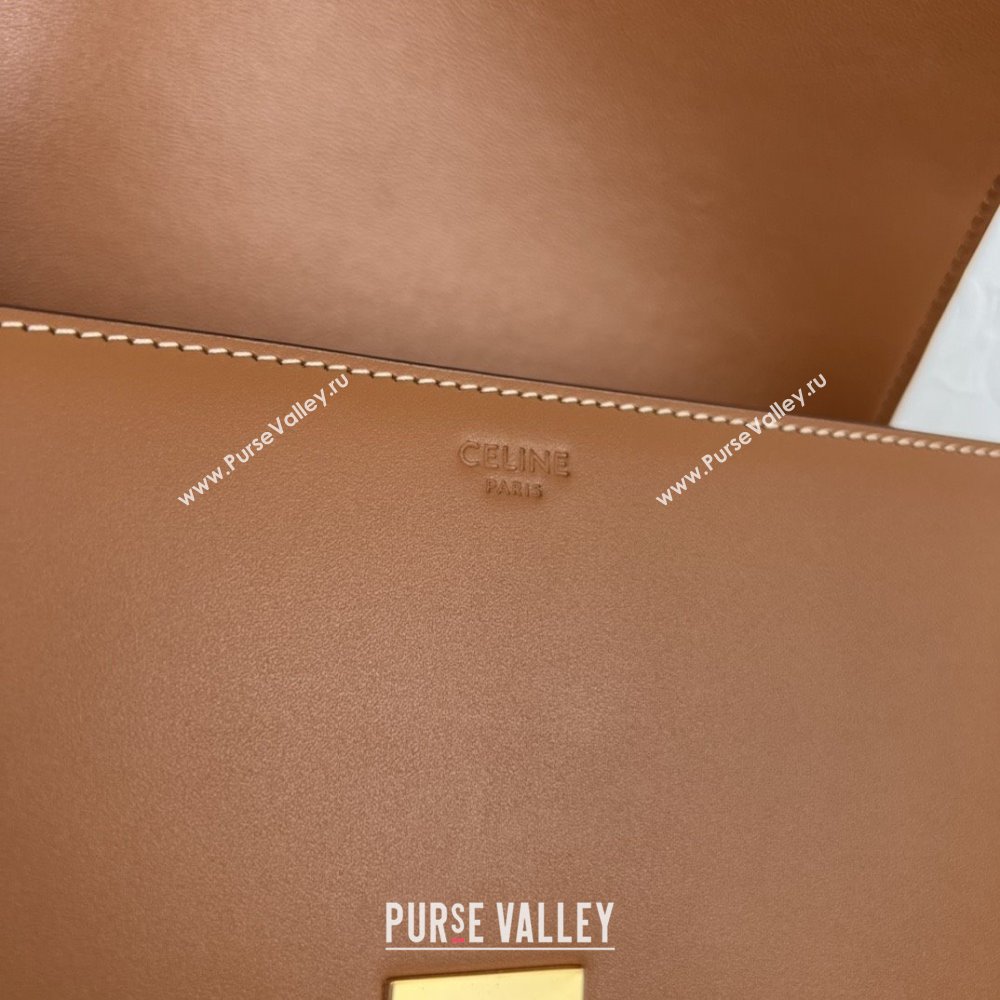 Celine Classique Triomphe Bag in Shiny Calfskin 187363 Brown 2025 (BL-25102416)