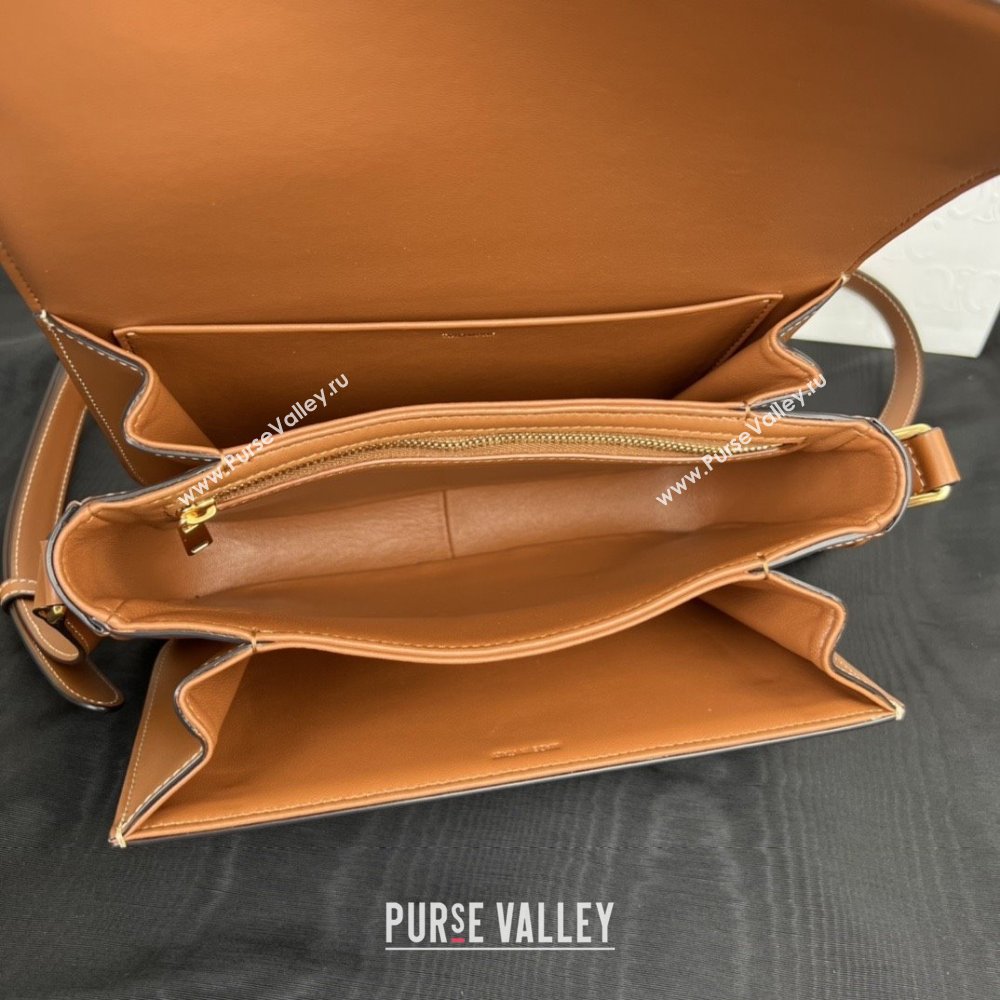 Celine Classique Triomphe Bag in Shiny Calfskin 187363 Brown 2025 (BL-25102416)