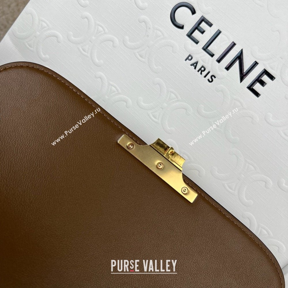 Celine Classique Triomphe Bag in Shiny Calfskin 187363 Khaki Brown 2025 (BL-25102420)