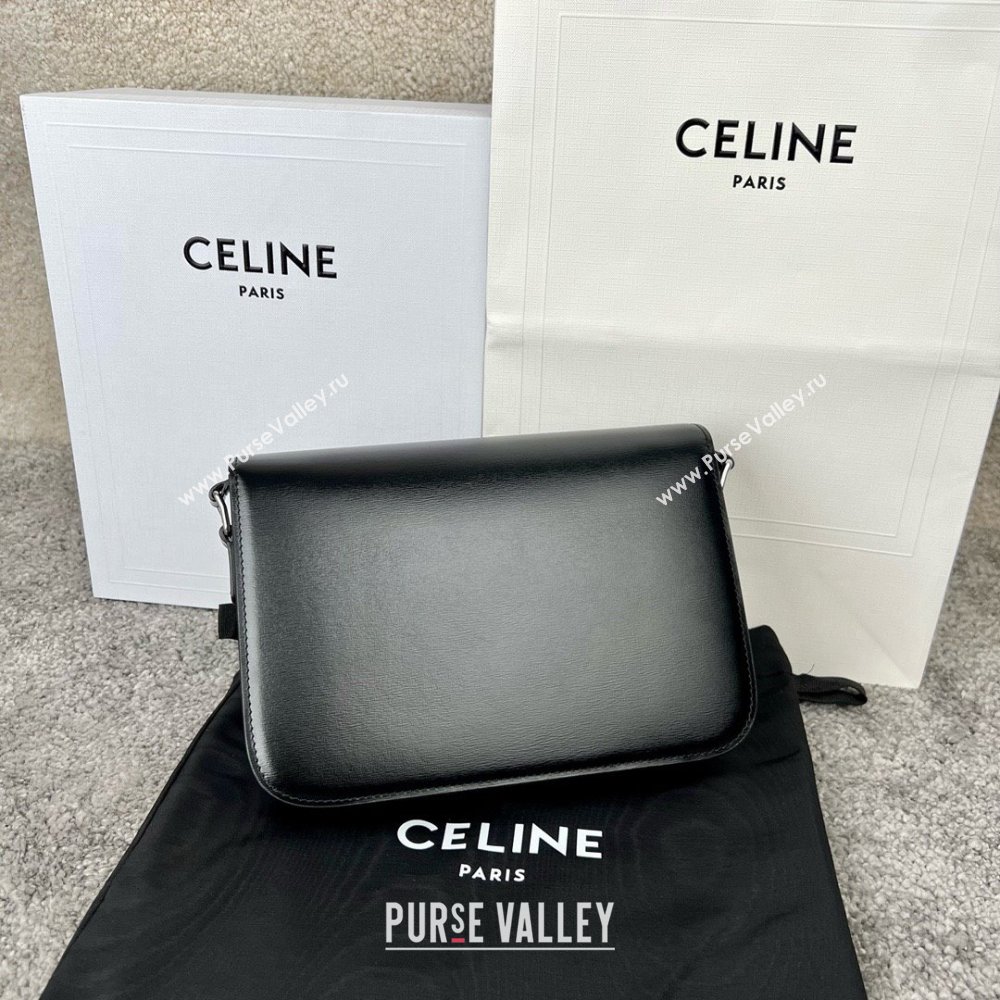 Celine Classique Triomphe Bag in Shiny Calfskin 187363 Black/Silver 2025 (BL-25102424)