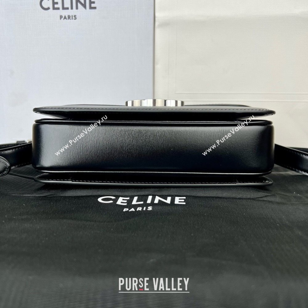 Celine Classique Triomphe Bag in Shiny Calfskin 187363 Black/Silver 2025 (BL-25102424)