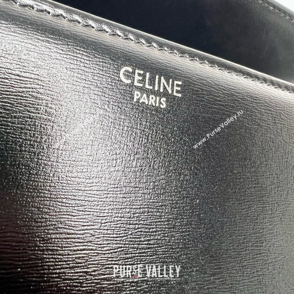 Celine Classique Triomphe Bag in Shiny Calfskin 187363 Black/Silver 2025 (BL-25102424)