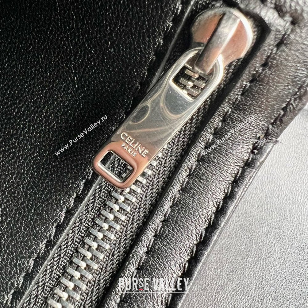 Celine Classique Triomphe Bag in Shiny Calfskin 187363 Black/Silver 2025 (BL-25102424)