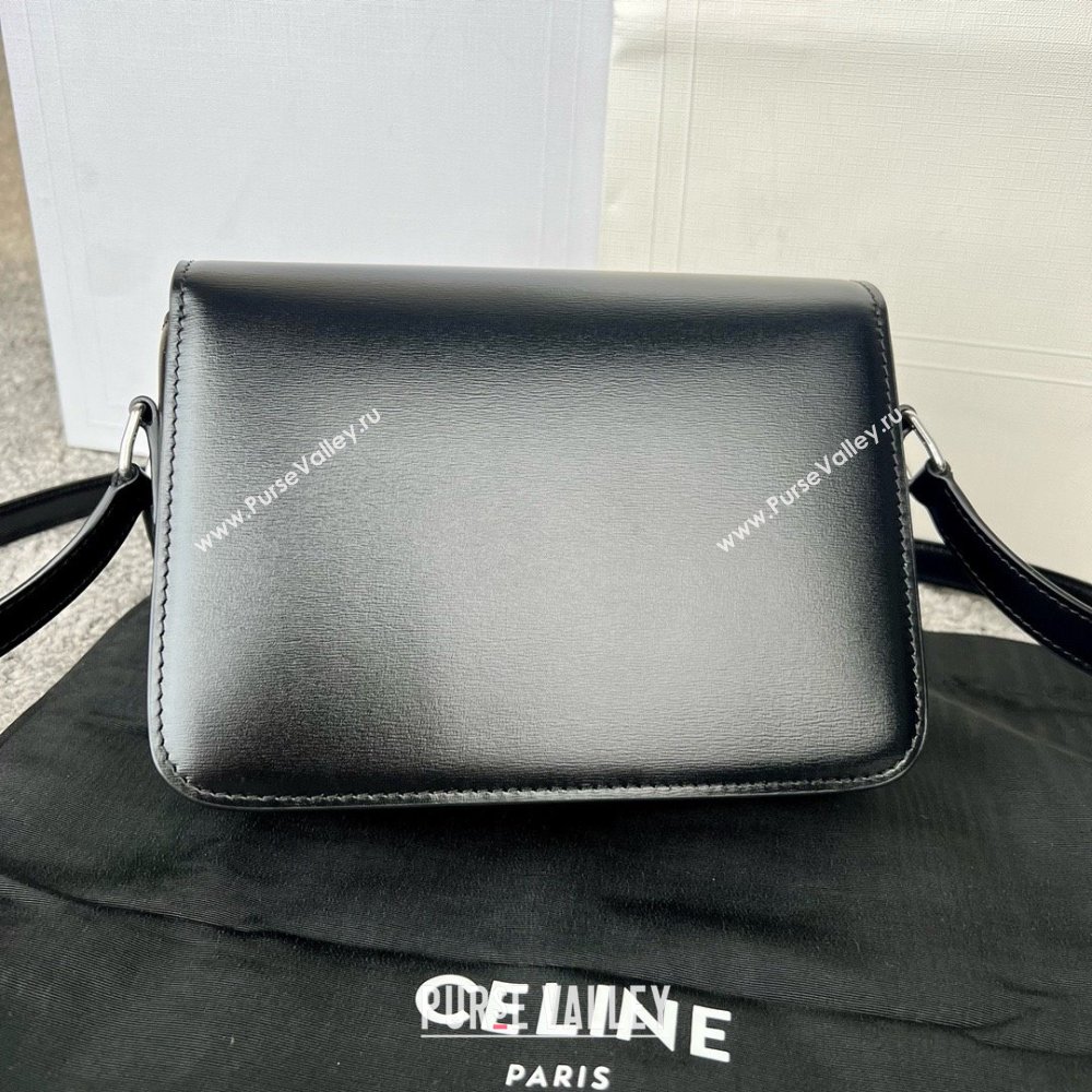 Celine Teen Triomphe Bag in Shiny Calfskin 188423 Black/Silver 2025 (BL-25102423)