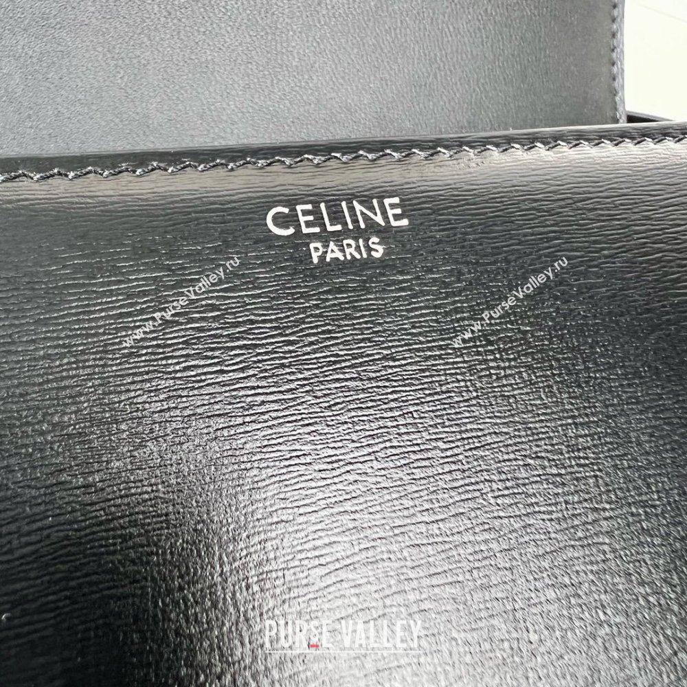 Celine Teen Triomphe Bag in Shiny Calfskin 188423 Black/Silver 2025 (BL-25102423)