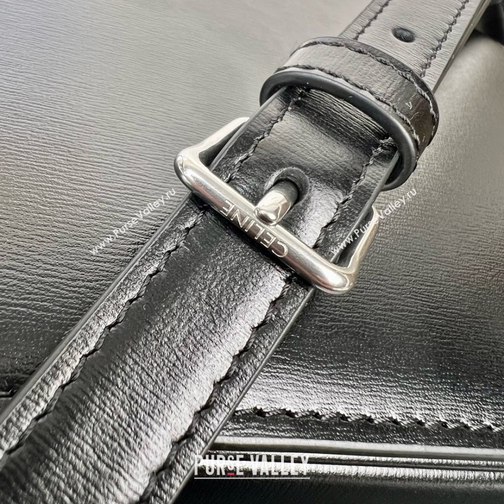 Celine Teen Triomphe Bag in Shiny Calfskin 188423 Black/Silver 2025 (BL-25102423)