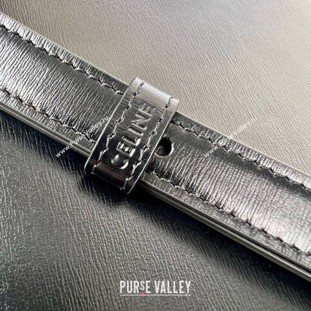 Celine Teen Triomphe Bag in Shiny Calfskin 188423 Black/Silver 2025 (BL-25102423)