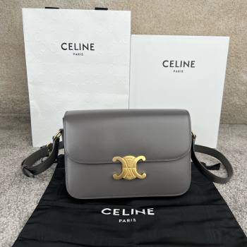 Celine Classique Triomphe Bag in Shiny Calfskin 187363 Lava Grey 2025 (BL-25102426)