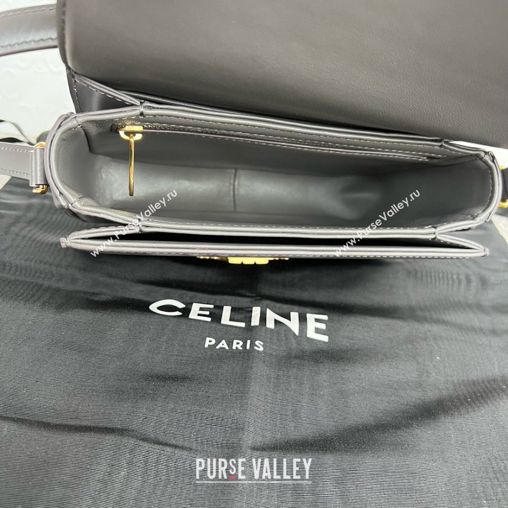 Celine Teen Triomphe Bag in Shiny Calfskin 188423 Lava Grey 2025 (BL-25102425)