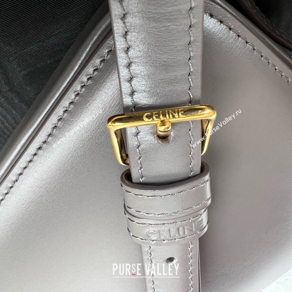 Celine Teen Triomphe Bag in Shiny Calfskin 188423 Lava Grey 2025 (BL-25102425)