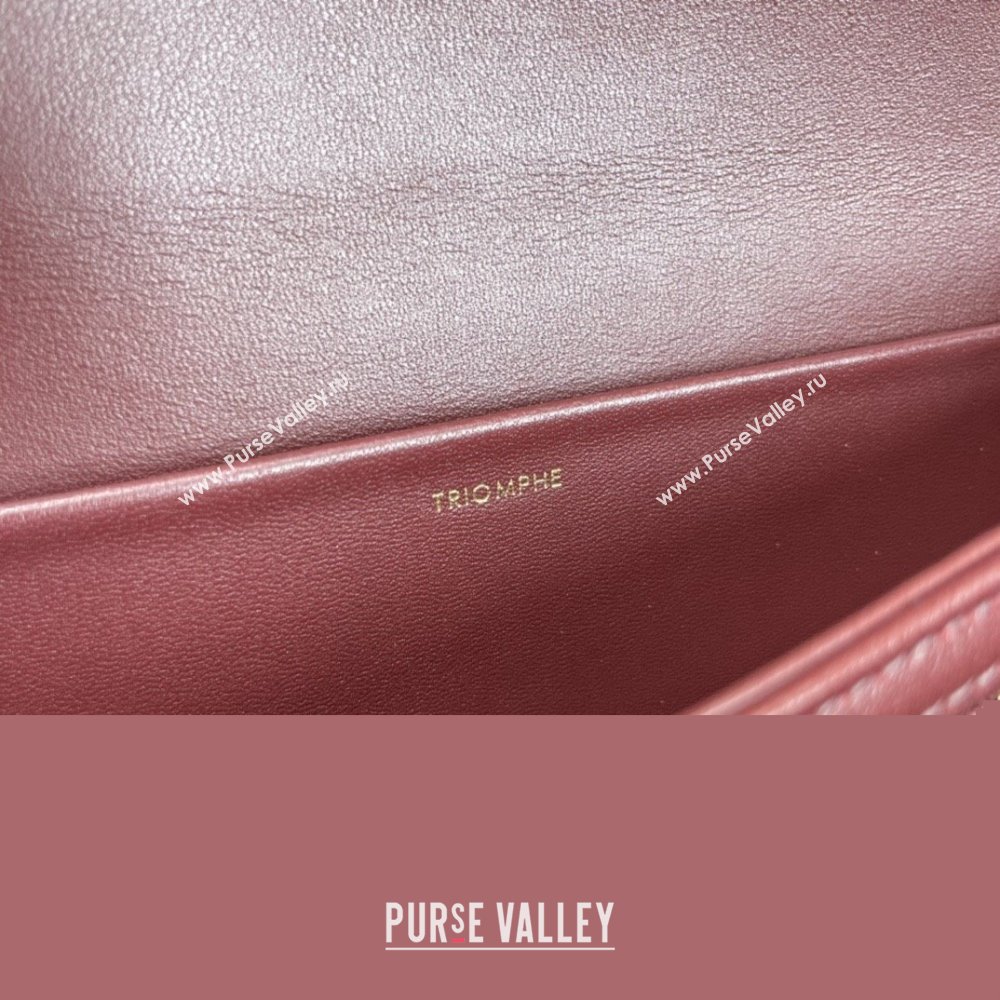 Celine Classique Triomphe Bag in Shiny Calfskin 187363 Burgundy 2025 (BL-25102433)
