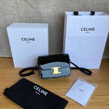 Celine Teen Triomphe Bag in Patent Calfskin 188423 Black 2025 (BL-25102407)
