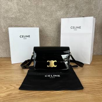 Celine Classique Triomphe Bag in Patent Calfskin 187363 Black 2025 (BL-25102408)