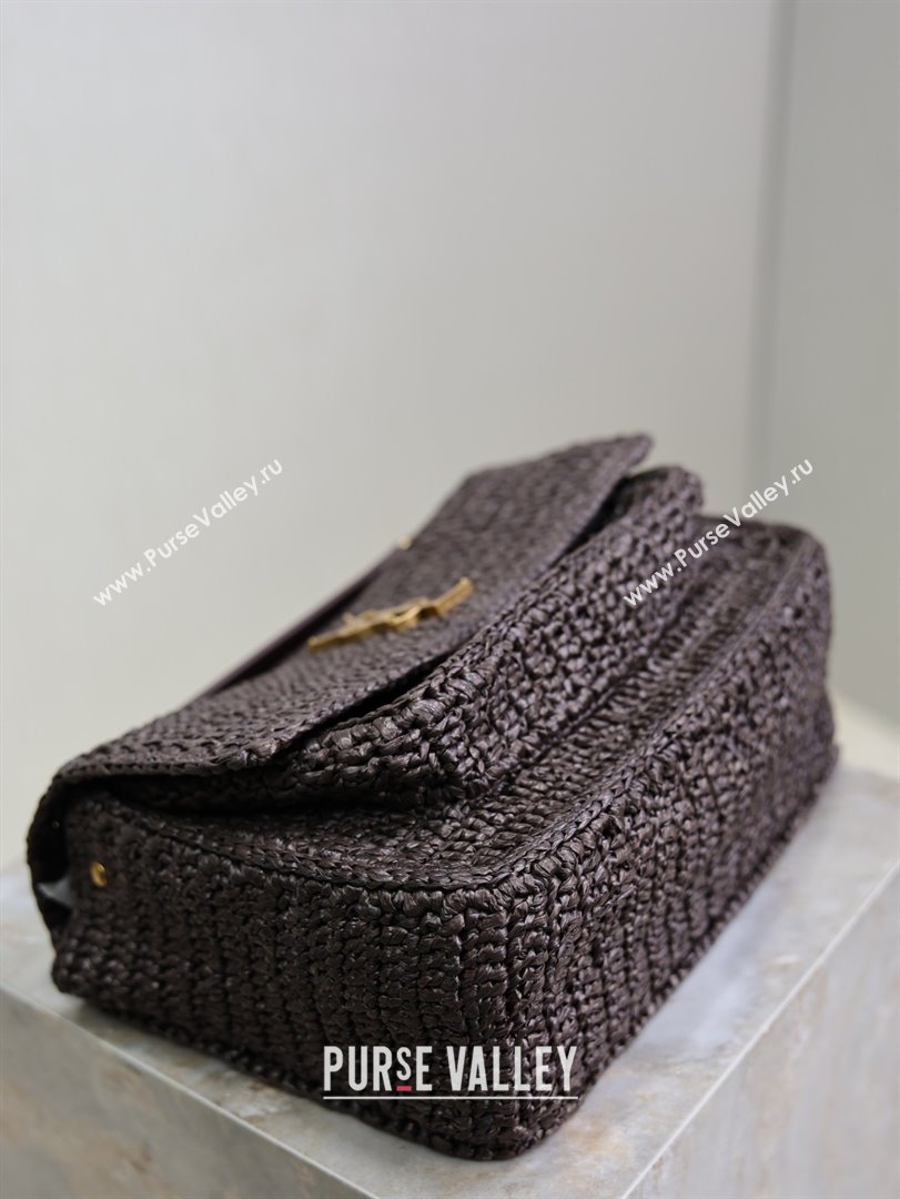 Saint Laurent Medium Niki Bag in Raffia Straw Coffee Brown 6331582025 (MHUI-25102439)
