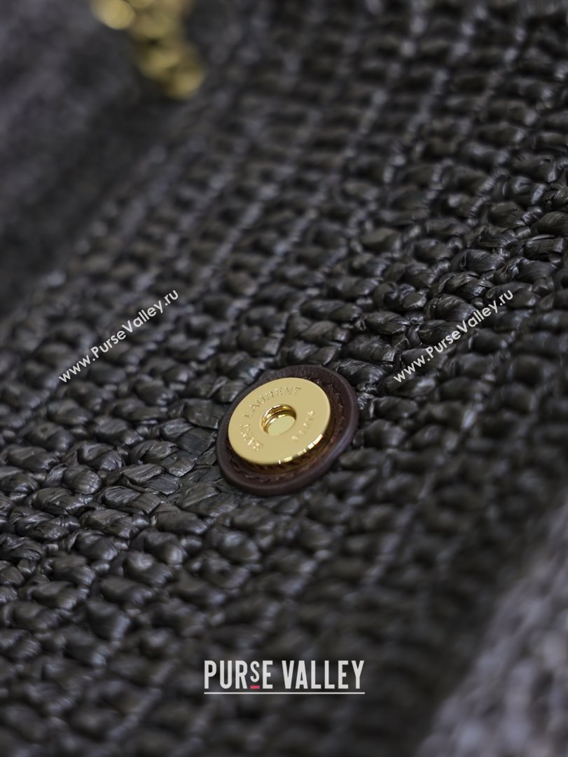 Saint Laurent Medium Niki Bag in Raffia Straw Coffee Brown 6331582025 (MHUI-25102439)