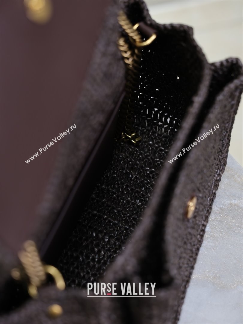 Saint Laurent Medium Niki Bag in Raffia Straw Coffee Brown 6331582025 (MHUI-25102439)