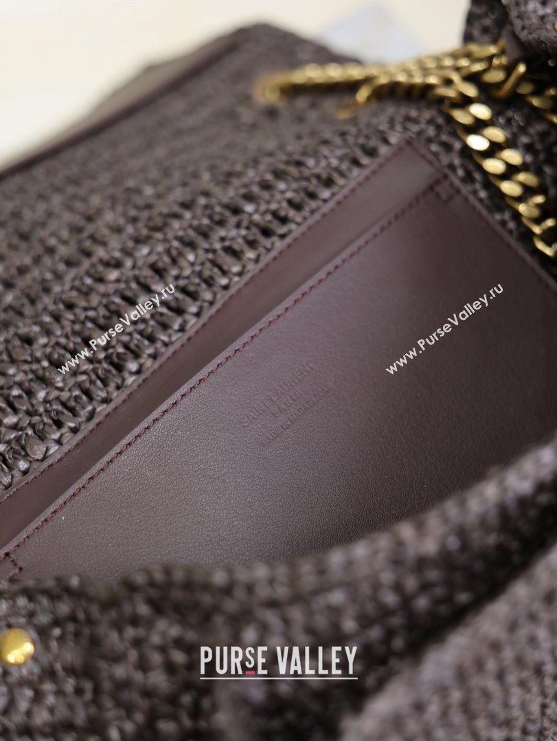 Saint Laurent Medium Niki Bag in Raffia Straw Coffee Brown 6331582025 (MHUI-25102439)