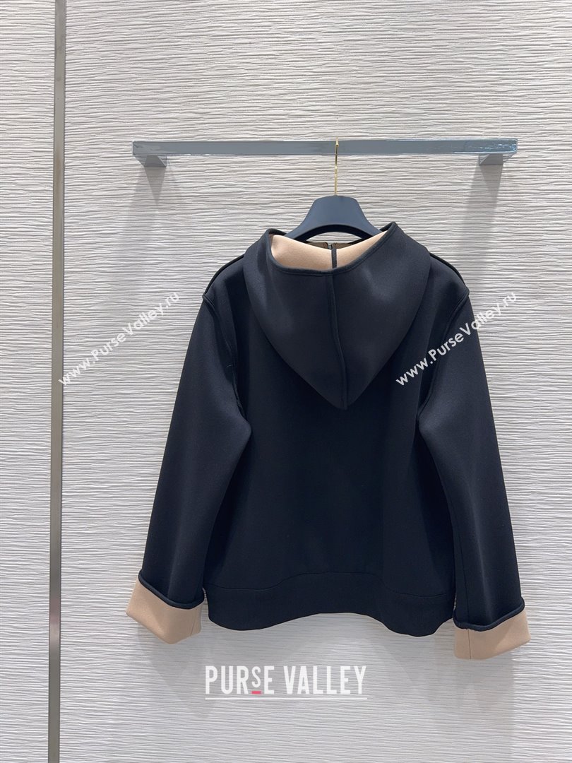 Louis Vuitton Monogram Accent Hoodie Jacket LV102905 Black 2025 (Q-25102905)