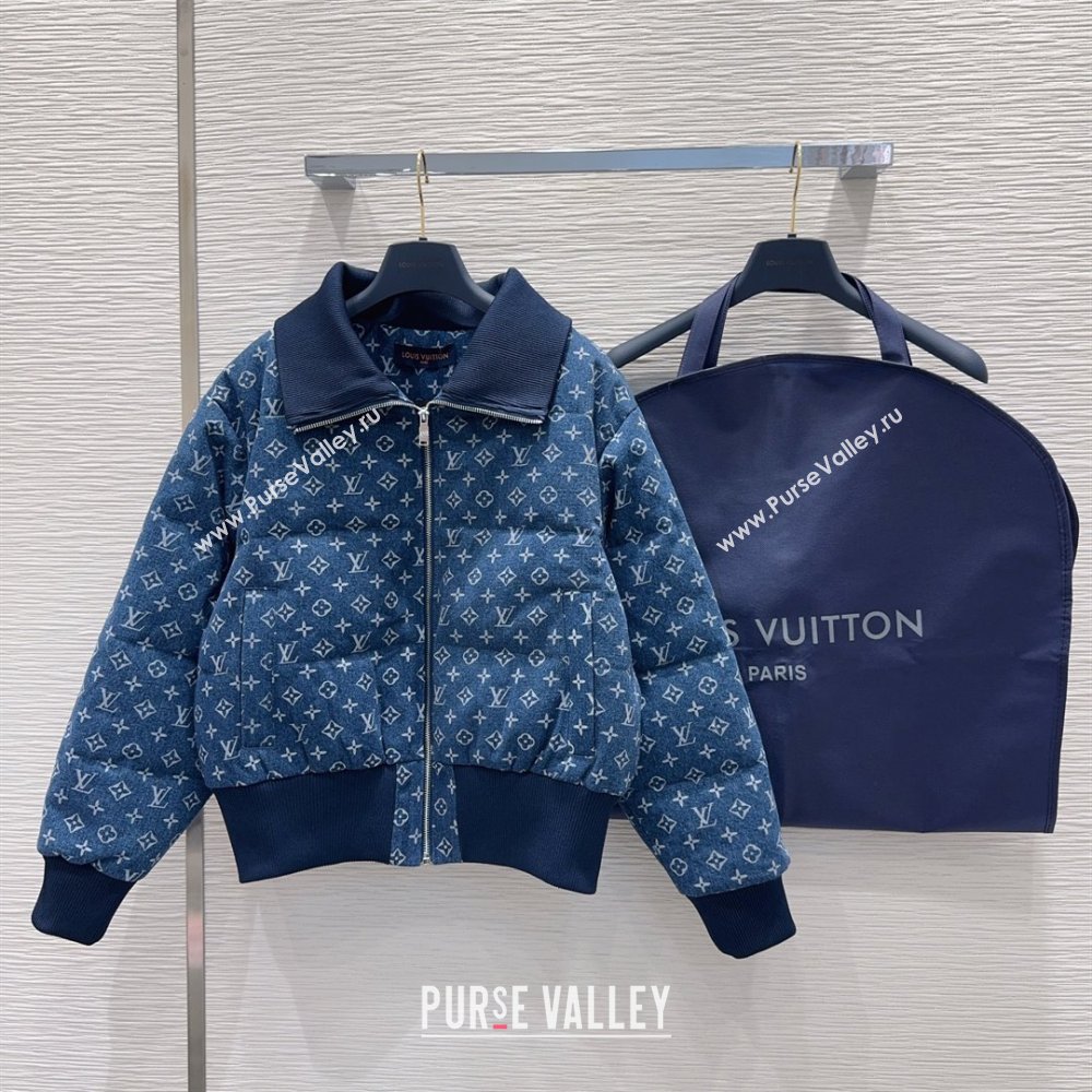 Louis Vuitton Monogram Denim Down Jacket LV102507 Blue 2025 (Q-25102907)