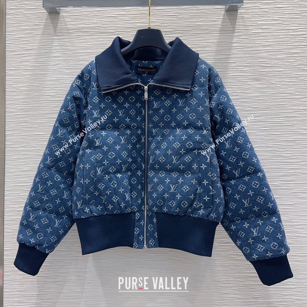 Louis Vuitton Monogram Denim Down Jacket LV102507 Blue 2025 (Q-25102907)