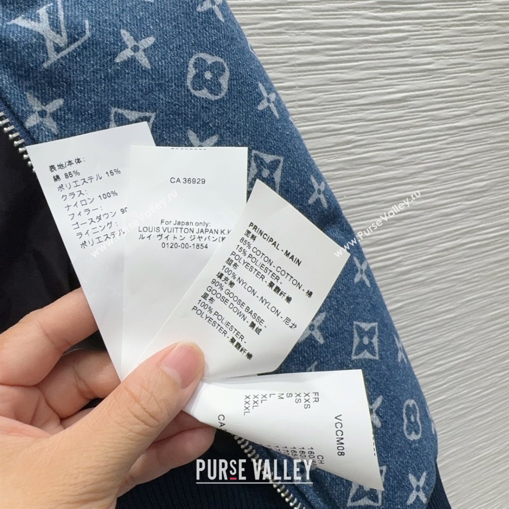 Louis Vuitton Monogram Denim Down Jacket LV102507 Blue 2025 (Q-25102907)