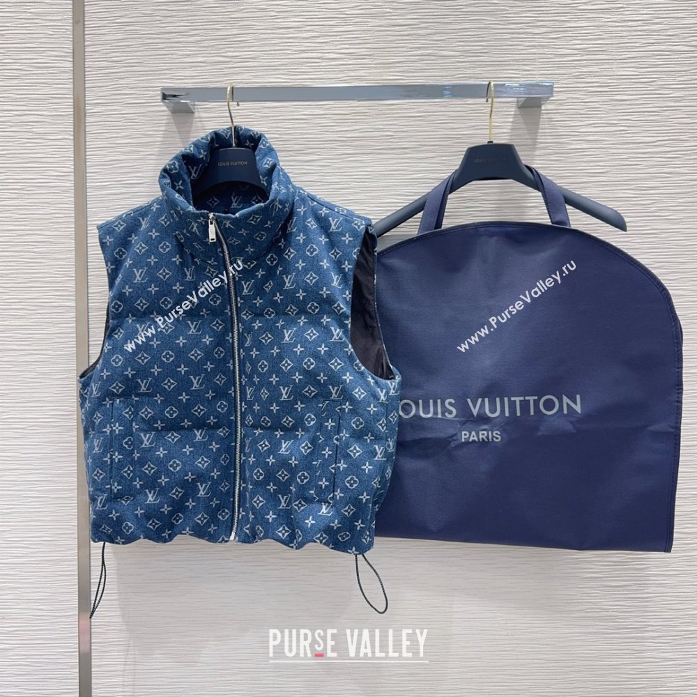 Louis Vuitton Monogram Denim Down Vest LV102508 Blue 2025 (Q-25102908)
