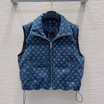 Louis Vuitton Monogram Denim Down Vest LV102508 Blue 2025 (Q-25102908)