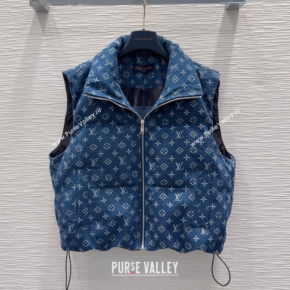 Louis Vuitton Monogram Denim Down Vest LV102508 Blue 2025 (Q-25102908)