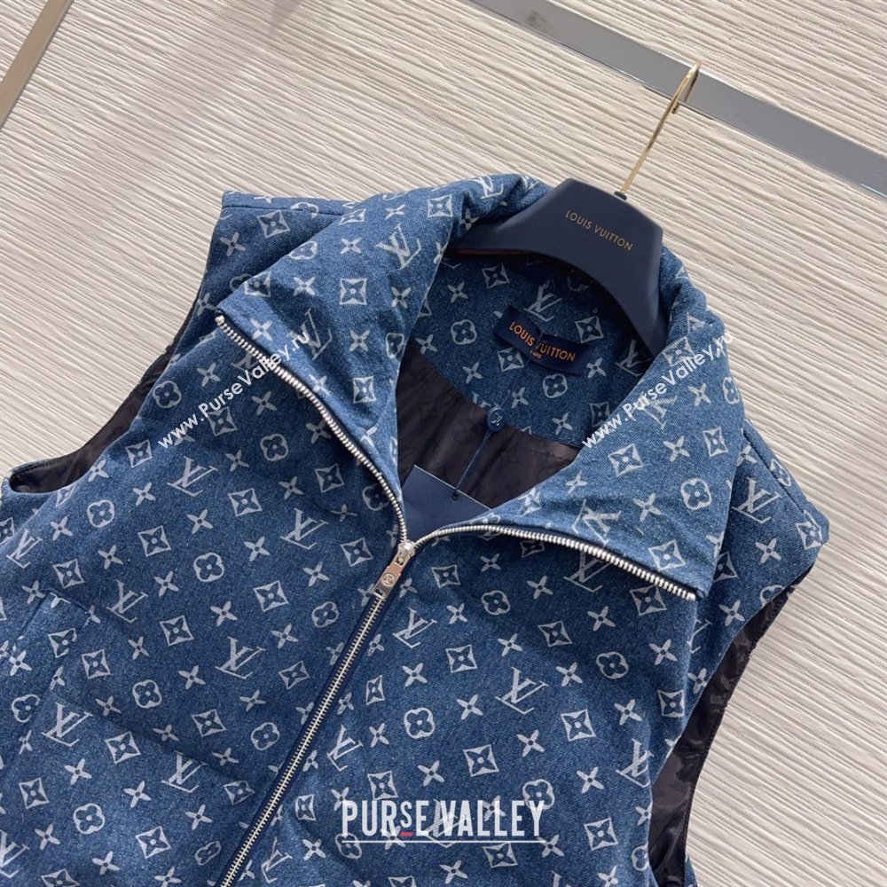 Louis Vuitton Monogram Denim Down Vest LV102508 Blue 2025 (Q-25102908)