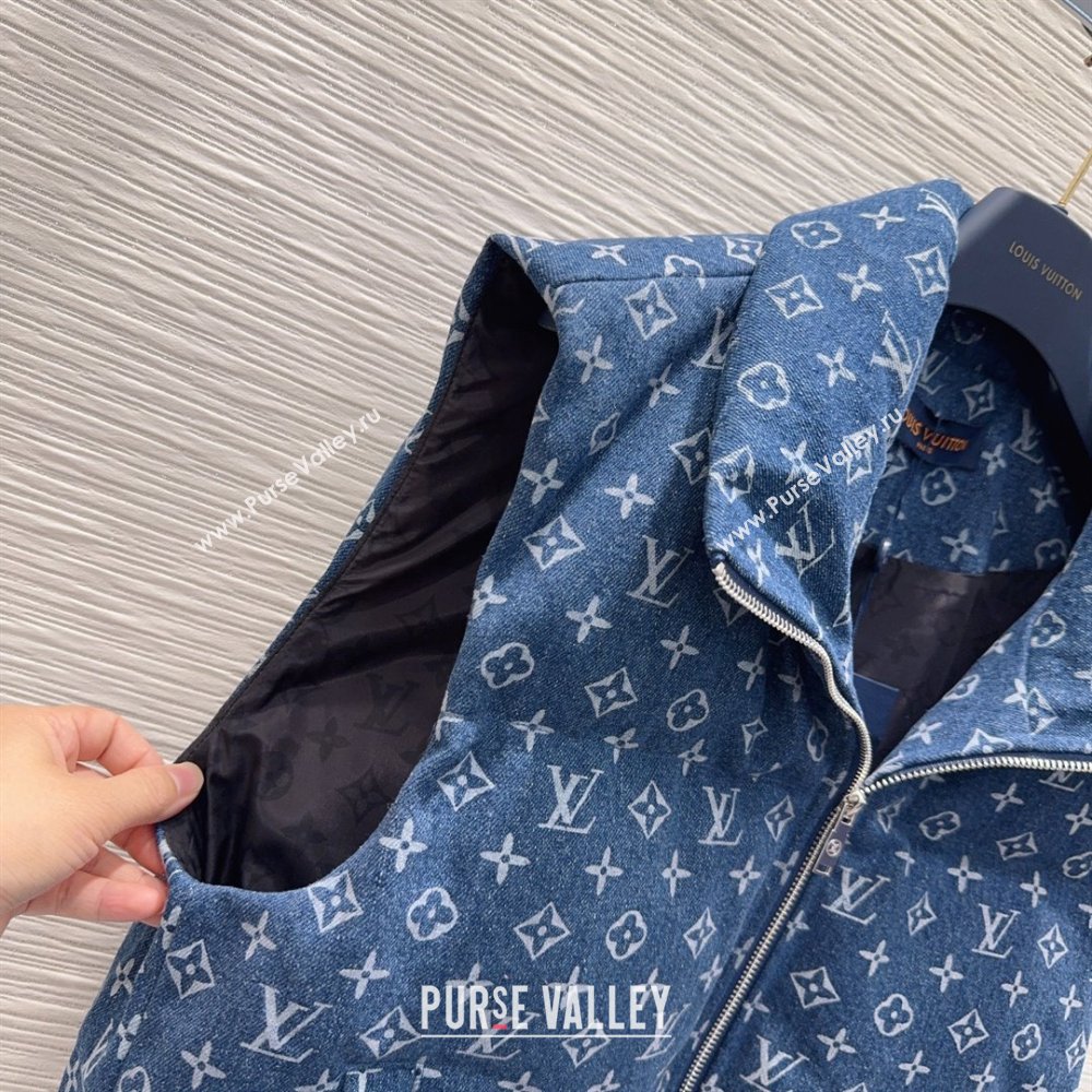 Louis Vuitton Monogram Denim Down Vest LV102508 Blue 2025 (Q-25102908)