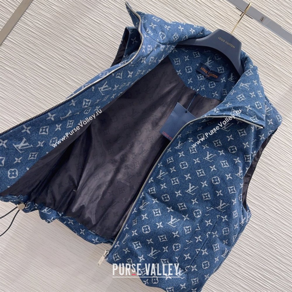 Louis Vuitton Monogram Denim Down Vest LV102508 Blue 2025 (Q-25102908)