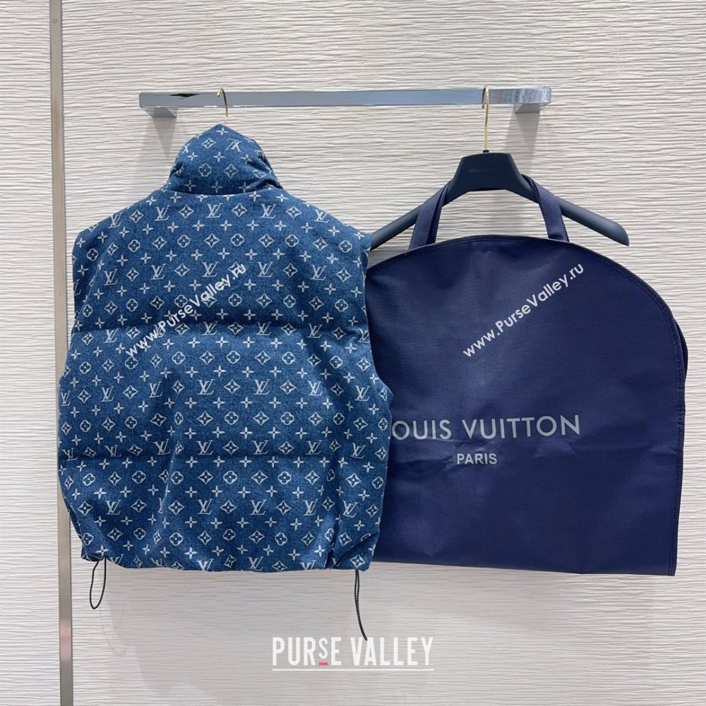 Louis Vuitton Monogram Denim Down Vest LV102508 Blue 2025 (Q-25102908)