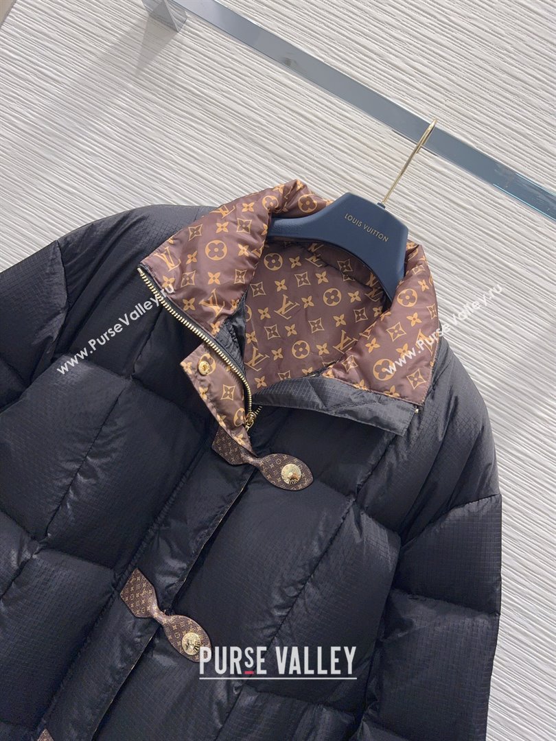 Louis Vuitton Monogram Accent Pillow Puffer Down Jacket LV102510 Black 2025 (Q-25102910)