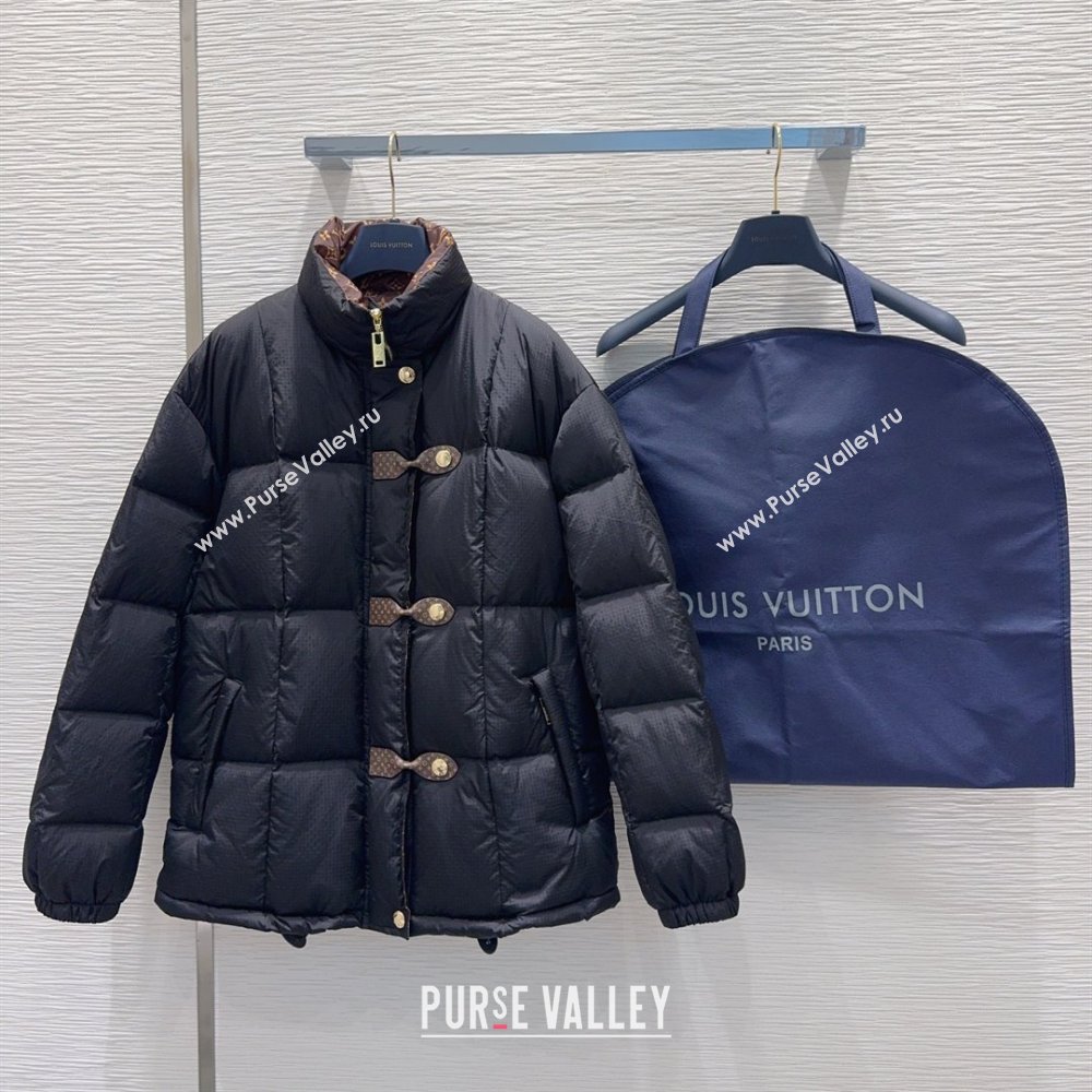Louis Vuitton Monogram Accent Pillow Puffer Down Jacket LV102510 Black 2025 (Q-25102910)