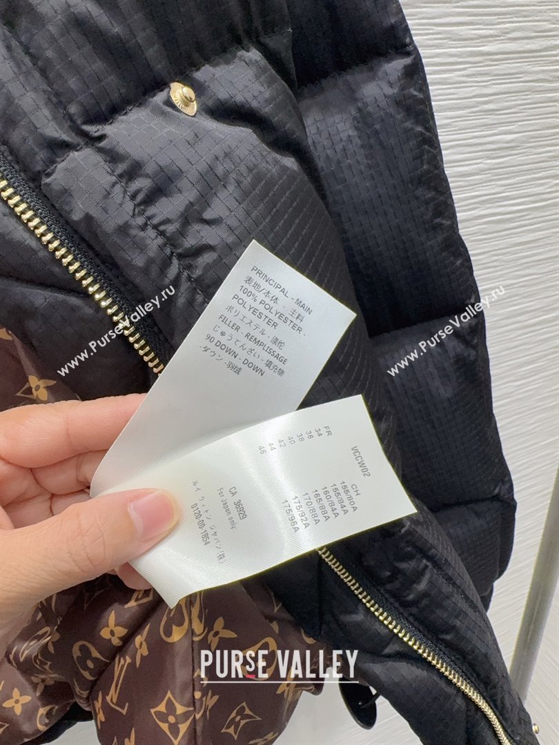 Louis Vuitton Monogram Accent Pillow Puffer Down Jacket LV102510 Black 2025 (Q-25102910)