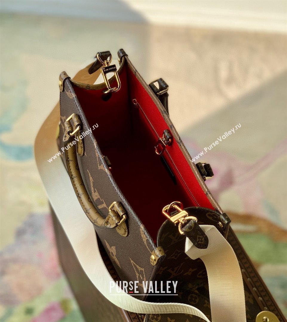 Louis Vuitton OnTheGo PM Tote Bag in Monogram Reverse Canvas M46373 2025 (K-25102501)