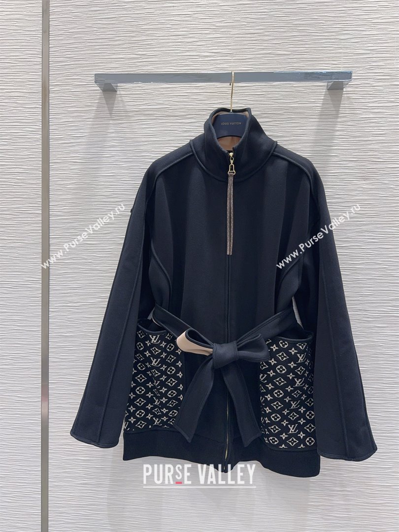 Louis Vuitton Monogram Accent Coat LV102902 Black 2025 (Q-25102902)