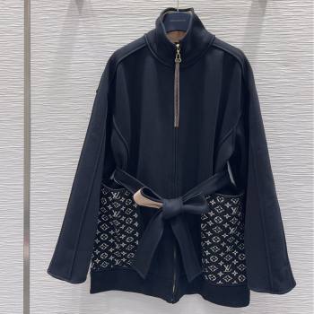 Louis Vuitton Monogram Accent Coat LV102902 Black 2025 (Q-25102902)