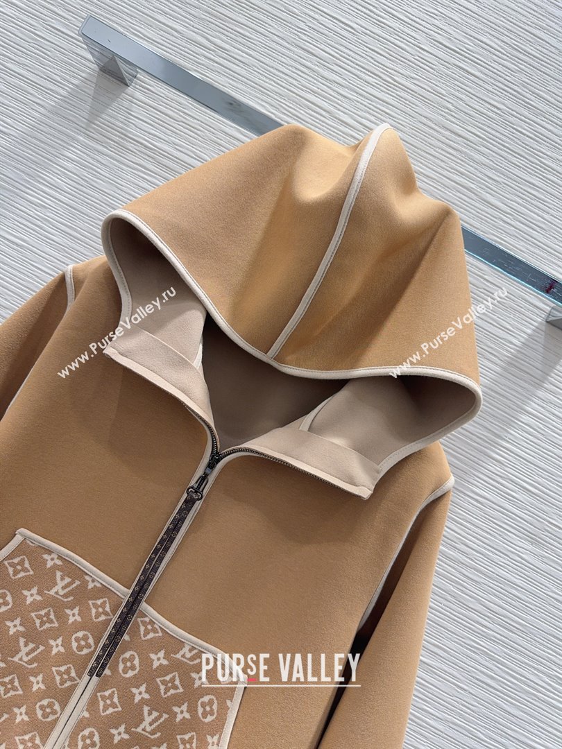 Louis Vuitton Monogram Accent Hoodie Jacket LV102903 Beige 2025 (Q-25102903)