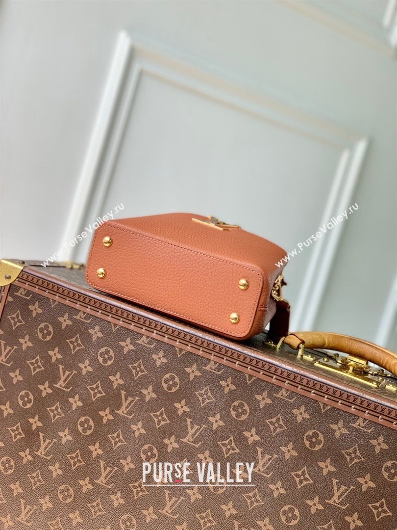 Louis Vuitton Capucines Mini Bag with Chain in TanTaurillon Leather M14381 2025 (K-25102701)