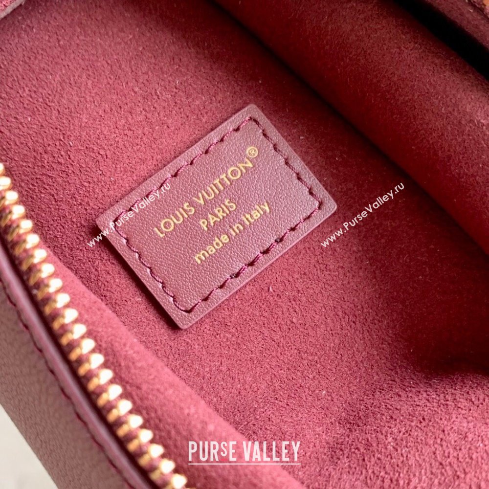 Louis Vuitton Side Trunk MM Bag in Grained Cowhide Leather M25669 Burgundy 2025 (K-25102503)