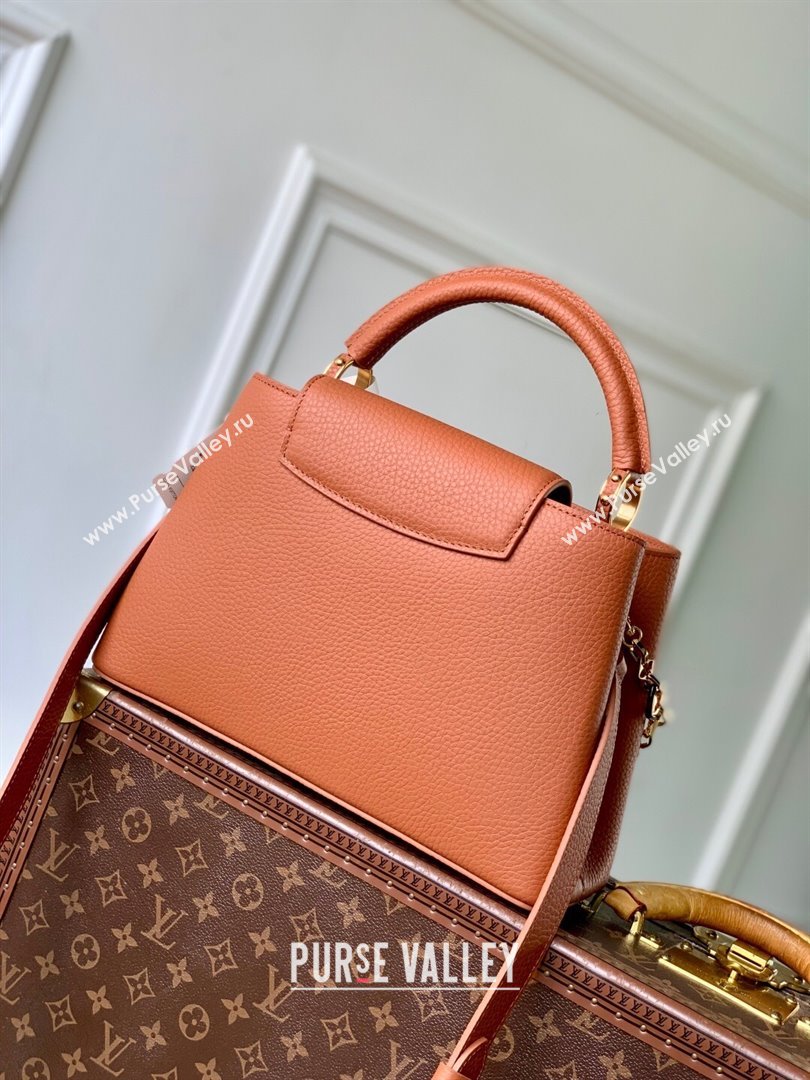 Louis Vuitton Capucines MM Bag with Chain in Tan Taurillon Leather M14381 2025 (K-25102703)