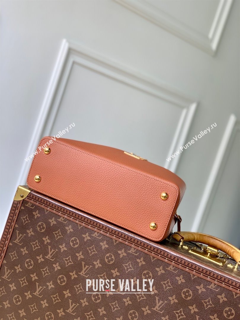 Louis Vuitton Capucines MM Bag with Chain in Tan Taurillon Leather M14381 2025 (K-25102703)