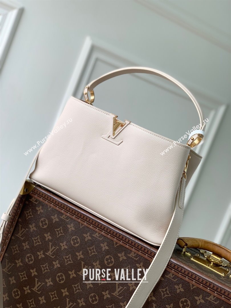 Louis Vuitton Capucines MM Souple Bag in Calf Leather M14370 White 2025 (K-25102705)