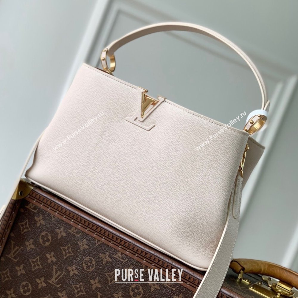 Louis Vuitton Capucines MM Souple Bag in Calf Leather M14370 White 2025 (K-25102705)