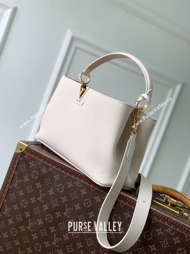 Louis Vuitton Capucines MM Souple Bag in Calf Leather M14370 White 2025 (K-25102705)