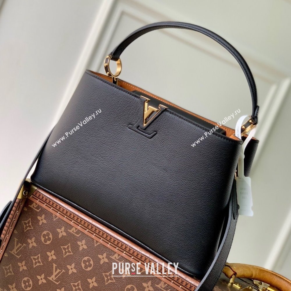 Louis Vuitton Capucines MM Souple Bag in Calf Leather M14370 Black 2025 (K-25102706)