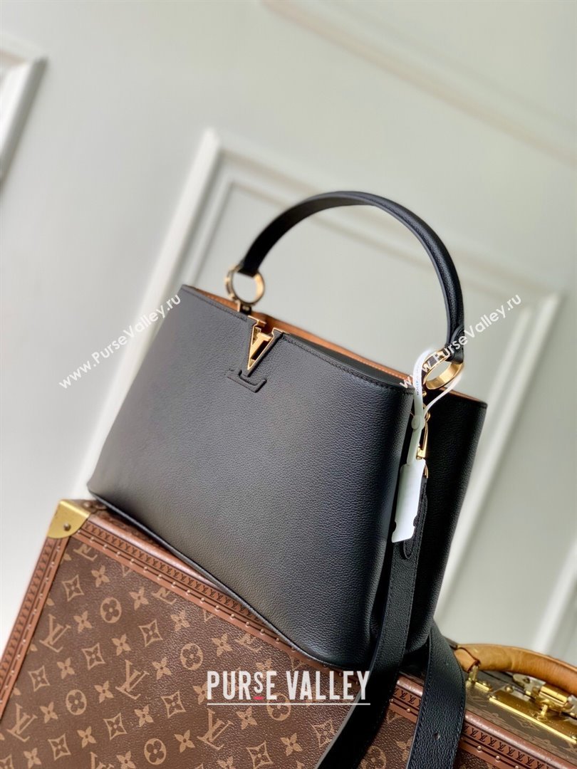 Louis Vuitton Capucines MM Souple Bag in Calf Leather M14370 Black 2025 (K-25102706)