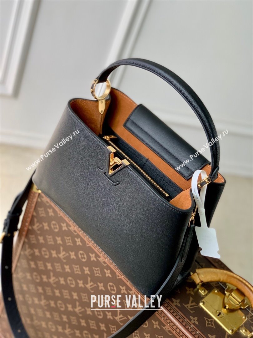 Louis Vuitton Capucines MM Souple Bag in Calf Leather M14370 Black 2025 (K-25102706)